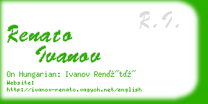 renato ivanov business card